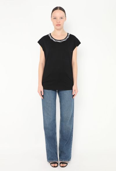 Chanel 2022 Lamé Trim 'CC' T-Shirt - 2 Chanel 2022 Lamé Trim 'CC' T-Shirt - 2
