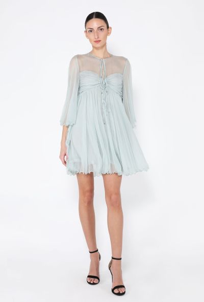 Chloé 2025 Silk Mousseline Pleated Dress - 1