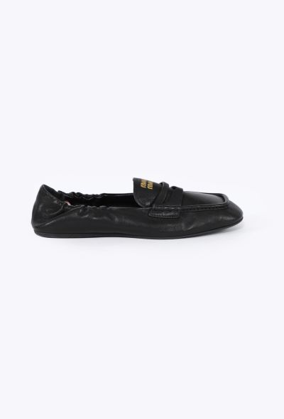 Miu Miu 2025 Ruched Leather Mocassins - 1