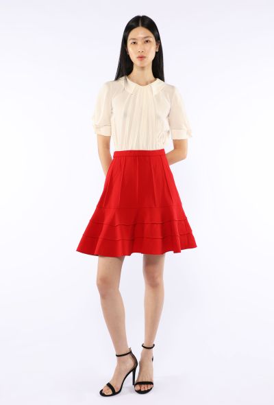 Miu Miu Pleated Silk Combination Dress - 2