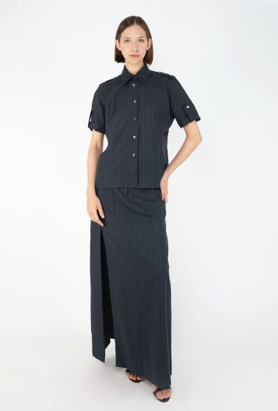 Gucci 1996 Pinstripe Maxi Skirt Ensemble - 1