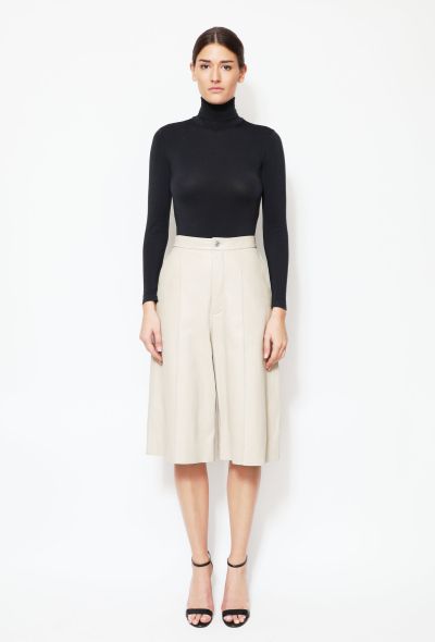                             Flared Leather Culottes - 1