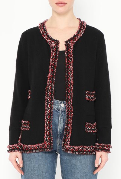 Chanel Cashmere Frayed Trim Cardigan - 1 Chanel Cashmere Frayed Trim Cardigan - 1