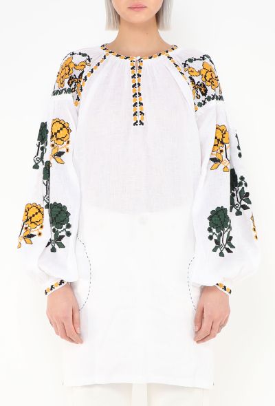 Vita Kin Embroidered Linen Tunic Top - 1