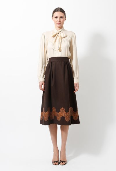                                         Python Trim Wool Skirt -1