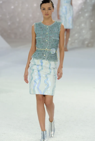 Chanel S/S 2012 Tweed Leather Dress - 2