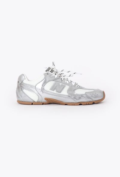 Miu Miu Miu Miu x New Balance White Metallic SL Sneakers – 2024 - 1