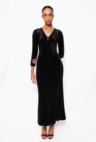 Gianni Versace Vintage Chevron Velvet Gown - 1