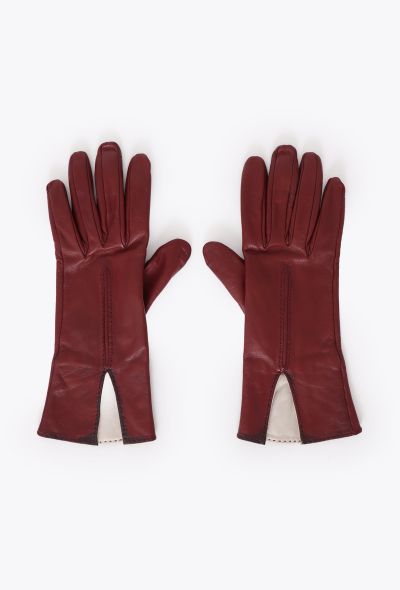 Hermès Vintage Stitched Leather Slit Gloves - 1