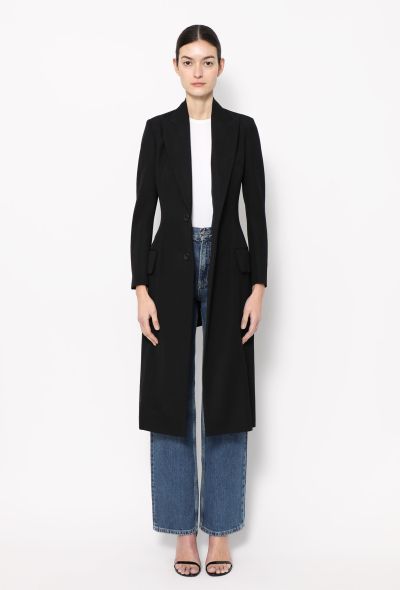                             Notched Twill Hourglass Coat - 1