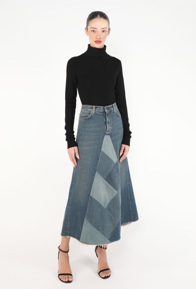 Saint Laurent Pre-Fall 2015 Denim Patchwork Skirt - 1