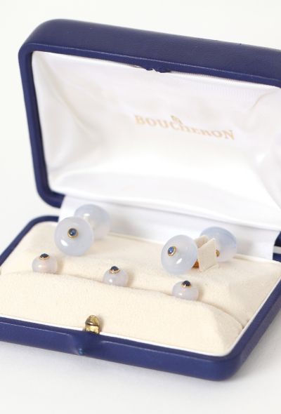 Boucheron Vintage 18K Gold Chalcedony & Sapphire Dress Set - 1 Boucheron Vintage 18K Gold Chalcedony & Sapphire Dress Set - 1