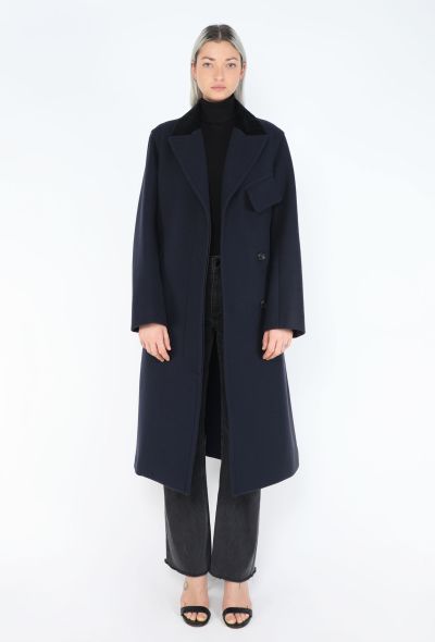Céline 2015 Notched Velvet Trim Coat - 2