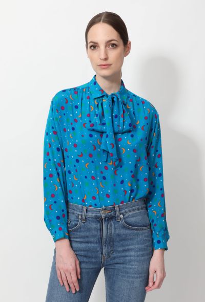 Saint Laurent 1979 Star & Moon Blouse - 1 Saint Laurent 1979 Star & Moon Blouse - 1