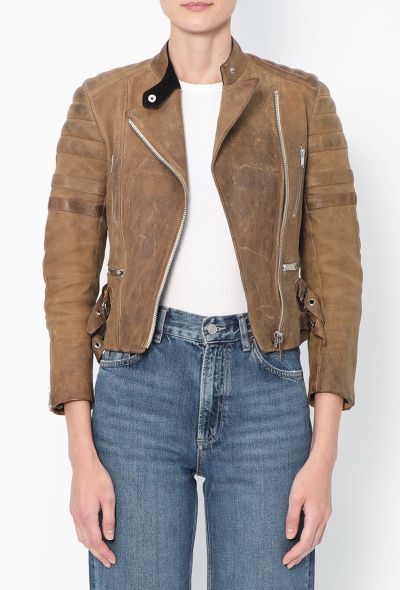 Céline Distressed Leather Biker Jacket - 1 Céline Distressed Leather Biker Jacket - 1