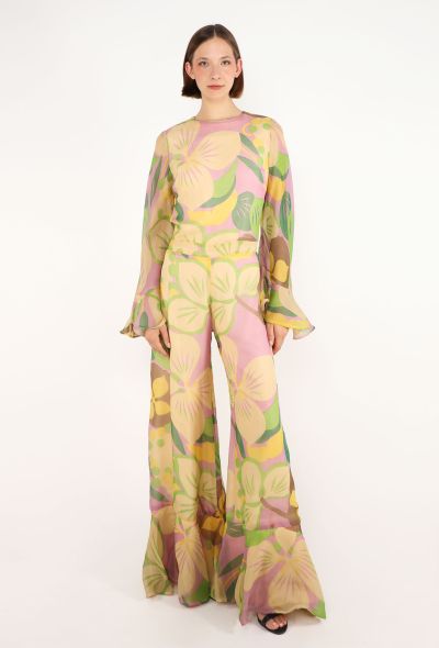 Jean Patou Silk Palazzo Jumpsuit, 1970s - 1