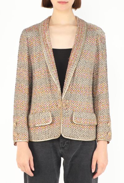 Chanel Haute Couture '90s Lamé Tweed Blazer - 2
