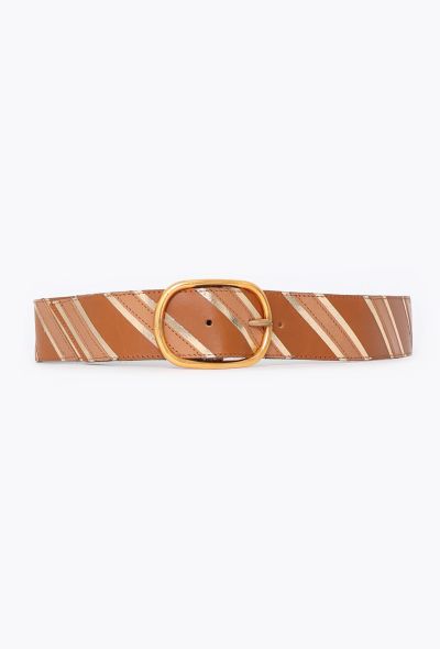 Saint Laurent Vintage Iridescent Striped Belt - 1 Saint Laurent Vintage Iridescent Striped Belt - 1