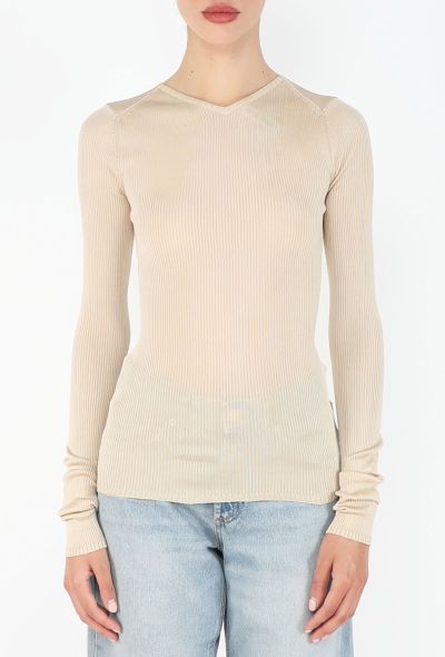 Miu Miu F/W 2025 Ribbed Silk Top - 1