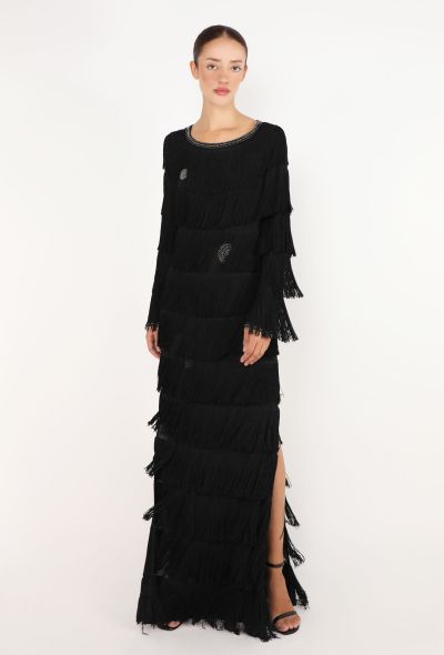 Louis Féraud Embellished Fringe Gown, 1980s - 1