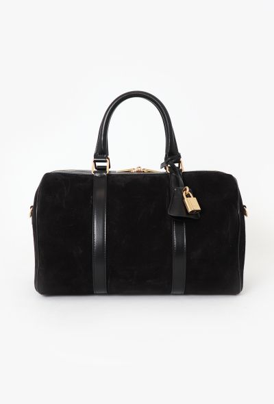 Céline Black Suede Boston Bag - 1 Céline Black Suede Boston Bag - 1