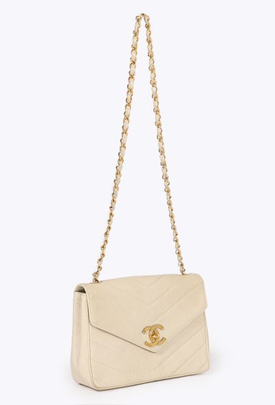 Chanel Vintage Chevron Envelope Flap Bag - 2