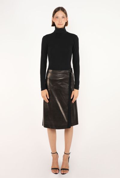 Gucci Belted Leather Skirt, Late 1990s - 1