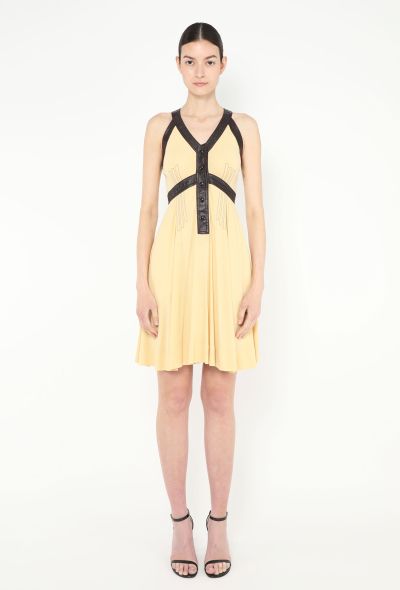 Louis Vuitton Stitched Leather Trim Dress - 2 Louis Vuitton Stitched Leather Trim Dress - 2