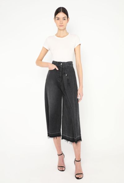 Sacai S/S 2019 Deconstructed Cropped Jeans - 1 Sacai S/S 2019 Deconstructed Cropped Jeans - 1