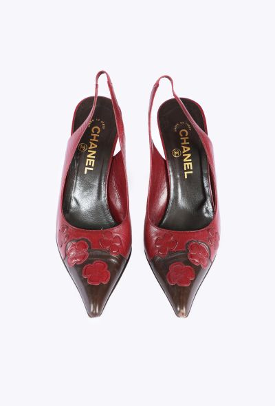 Chanel Floral Leather Slingback Heels, 2001 - 2