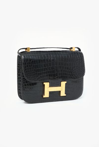 Hermès '80s Black Porosus Constance 22 - 2