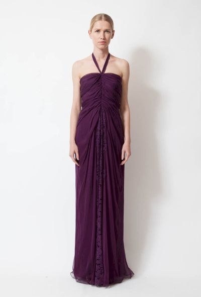 Exquisite Vintage Lace Trimmed Gown - 1