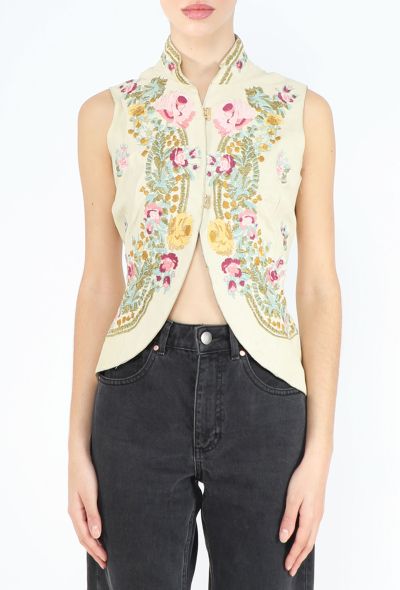Roberto Cavalli Embroidered Leather Waistcoat, S/S 2003 - 1