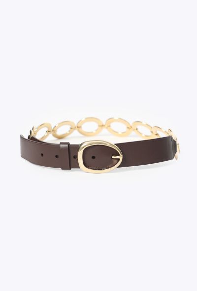 Miu Miu S/S 2025 Leather Chain Hoop Belt - 1