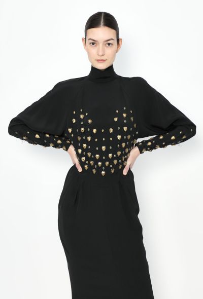 Exquisite Vintage RARE Karl Lagerfeld F/W 1986 Adorned Silk Dress - 1