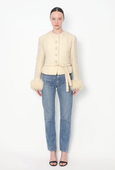 Chloé Couture '80s Fox Fur Trim Tweed Jacket - 2