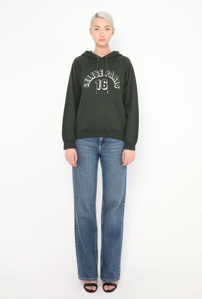 Céline 2021 Cashmere Varsity Hoodie Green - 2 Céline 2021 Cashmere Varsity Hoodie Green - 2