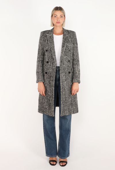 Saint Laurent Chevron Double-Breasted Coat, Pre-Fall 2014 - 1