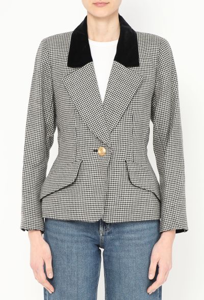 Saint Laurent F/W 1990 Herringbone Velvet Blazer - 1 Saint Laurent F/W 1990 Herringbone Velvet Blazer - 1
