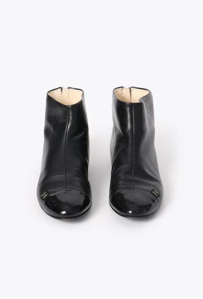 Chanel Leather Cap-Toe Ankle Boots - 2 Chanel Leather Cap-Toe Ankle Boots - 2