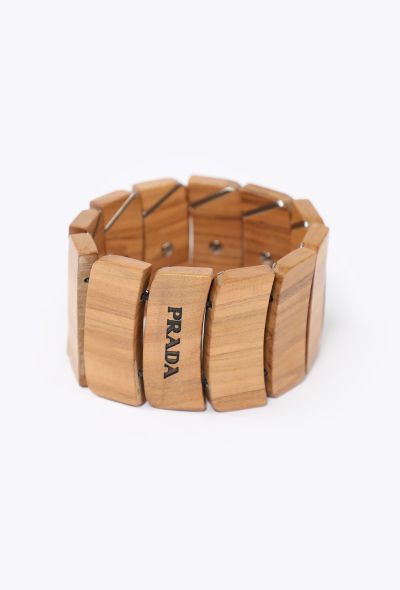 Prada Pyrographed Wooden Cuff - 1