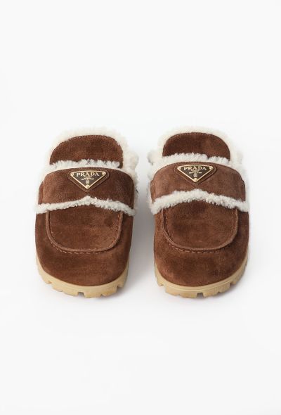 Prada 2025 Suede Shearling Mules - 2