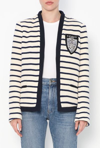 Balmain 2021 Marinière Collegiate Jacket - 1 Balmain 2021 Marinière Collegiate Jacket - 1
