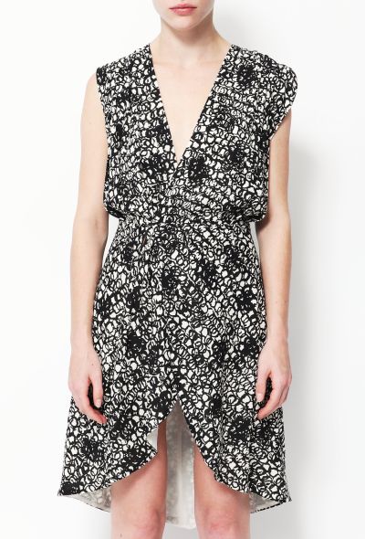 Balenciaga Graphic Silk Wrap Dress - 2