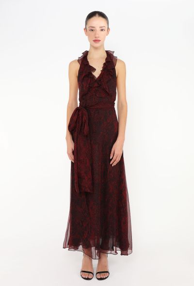 Saint Laurent S/S 2013 Snake Print Chiffon Gown - 1