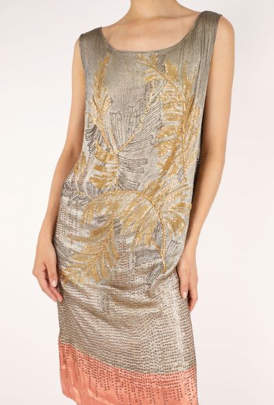 Antique Hand-Embellished Lamé Flapper Dress, 1920s - 2