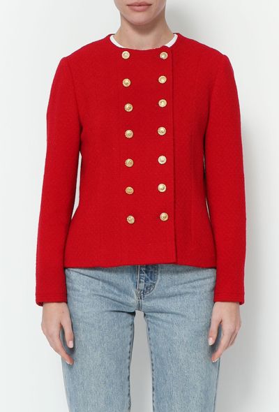 Chanel RARE 1988 Crimson Bouclé Jacket - 1 Chanel RARE 1988 Crimson Bouclé Jacket - 1
