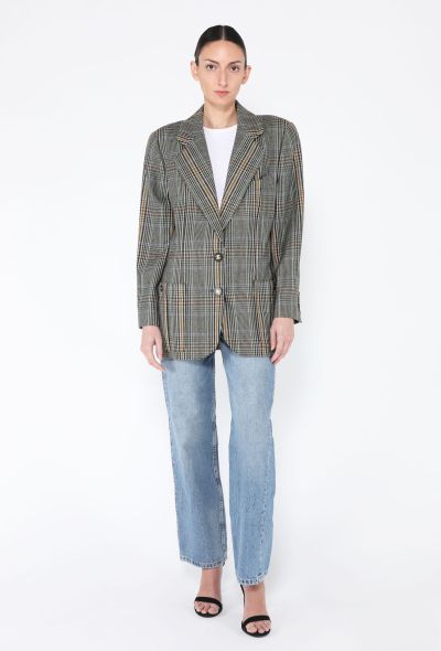 Chanel '80s Herringbone 'CC' Button Blazer - 2