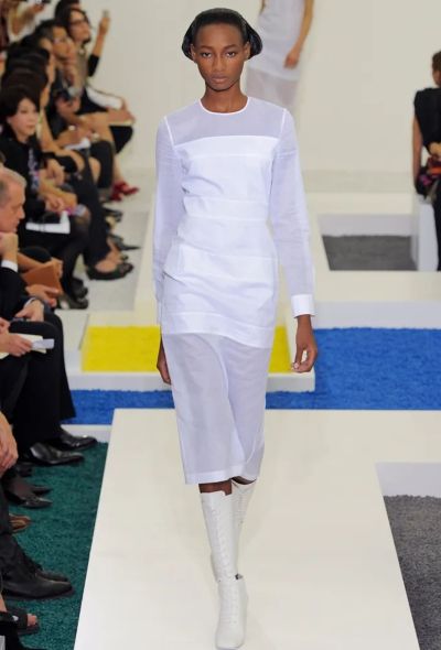                                         S/S 2012 Raf Simons Linen Panel Dress-2