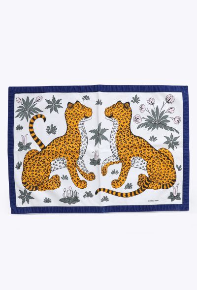 Hermès Vintage 'Les Léopards' 4-piece Placemat & Napkin Set - 1